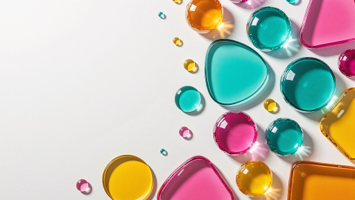 休闲消除类游戏截图，方块拼图界面，色彩丰富的宝石图案排列，界面简洁现代，柔和光线效果